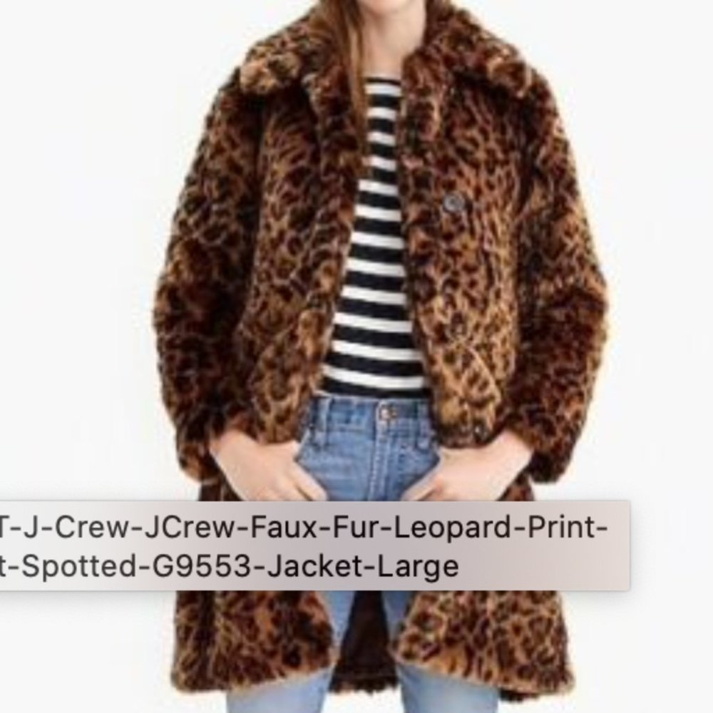 JCrew Leopard Faux Fur Jacket (XXS)